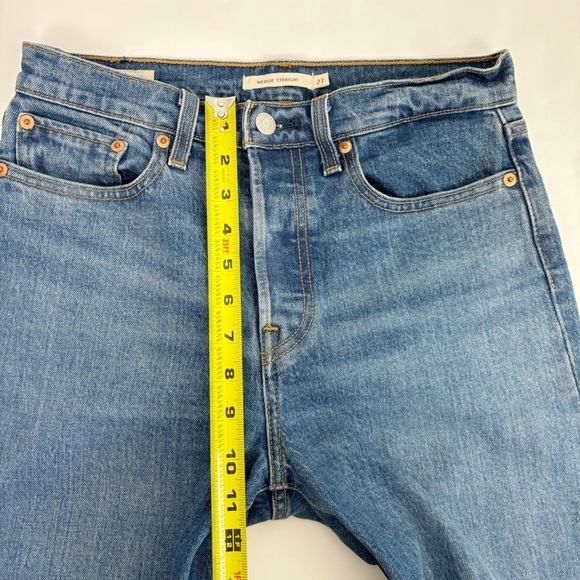 LEVI’S Wedgie Straight Jeans Button Fly Raw Hem Size 27 - Picture 12 of 13